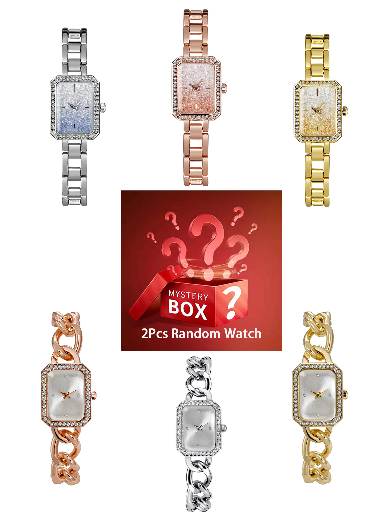 Luxury Watch Square - 2 buah jam tangan wanita kotak