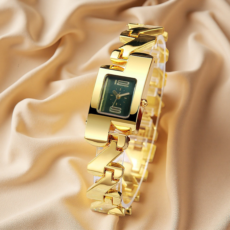 Luxury Watch Kids - Jam Tangan Wanita Quartz Persegi, Gelang
