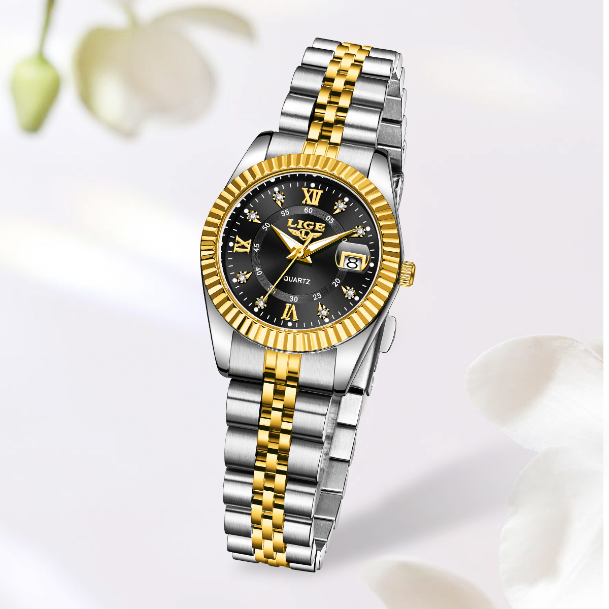 LIGE Jam Tangan Kuarsa Wanita  - Luxury Watch Travel Case ulasan dan harga