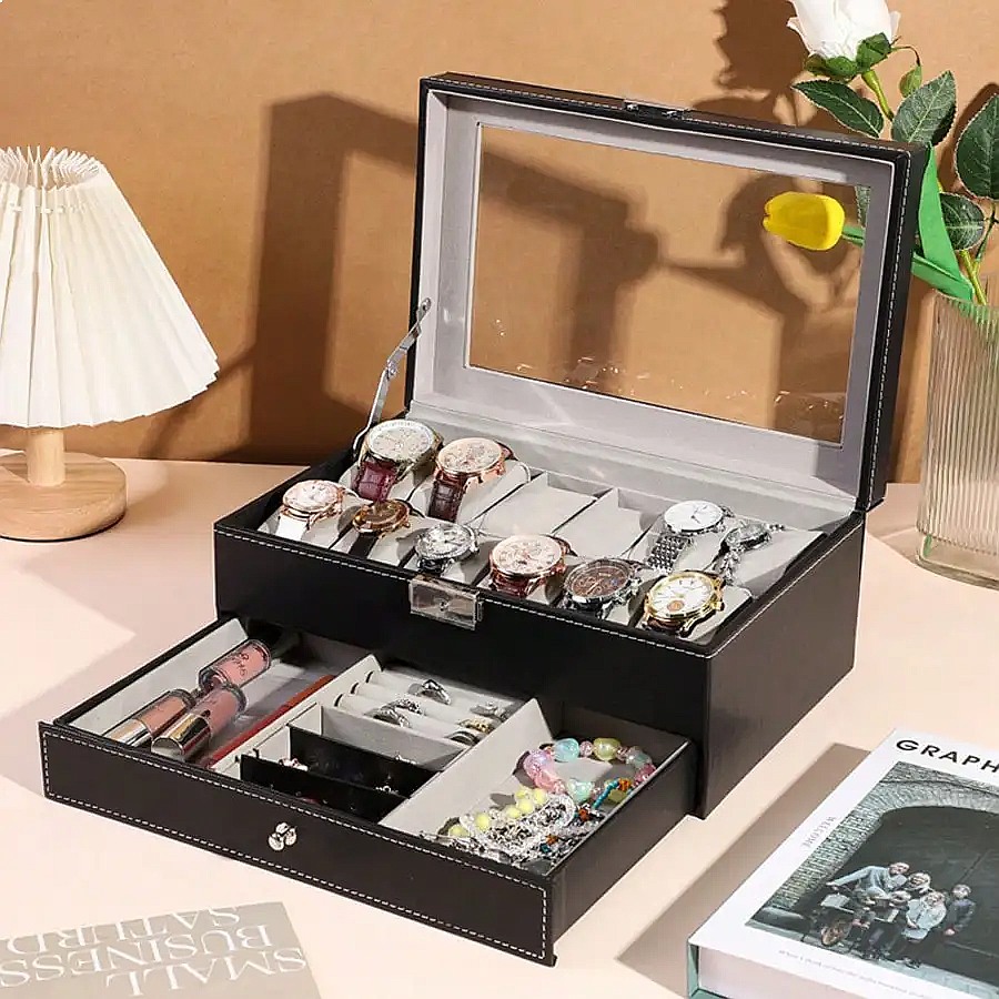 Kotak Jam Tangan 12 Slot denga - Luxury Watch Organizer ulasan dan harga